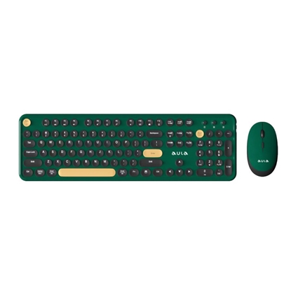 Picture of Aula AC306 2in1 2.4G Wireless combo Tastatūra (EN+RU) un Datora pele Green