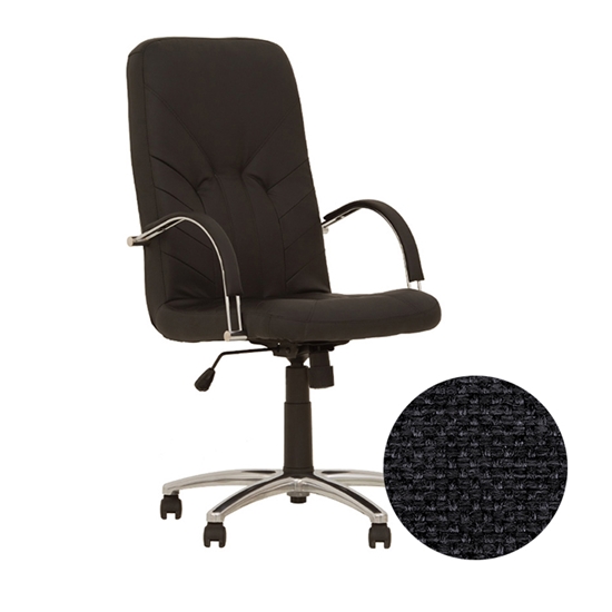 Picture of Biroja krēsls NOWY STYL MANAGER  Tilt CHR68, melnas ādas imitācija