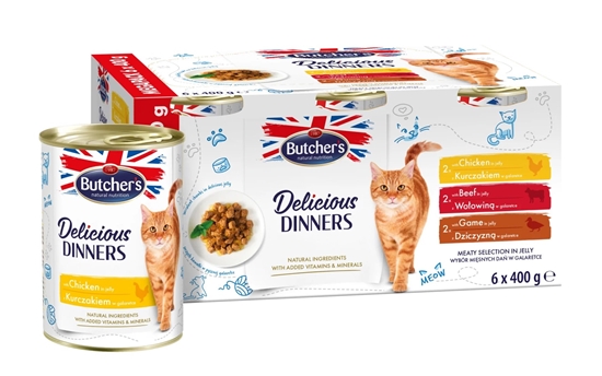 Изображение BUTCHER'S Delicious Dinners Meaty selection in jelly - wet cat food - 6 x 400g