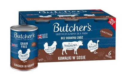 Attēls no BUTCHER'S Original Mega pack mix with vegetables in gravy- wet dog food - 6 x 400g