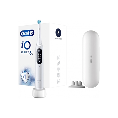 Attēls no Oral-B Electric Toothbrush | iO6 | Rechargeable | For adults | Number of brush heads included 1 | Number of teeth brushing modes 5 | White