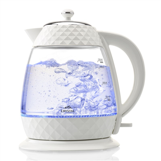 Picture of ETA Crystal Kettle 315490010 Electric, 2200 W, 1.7 L, Glass, 360° rotational base, Glass/White