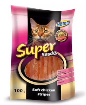 Изображение HILTON Soft chicken stripes - cat treats - 100g