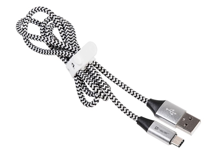 Attēls no Kabel USB 2.0 TY PE-C A Male 1.0m czarno-srebrny 