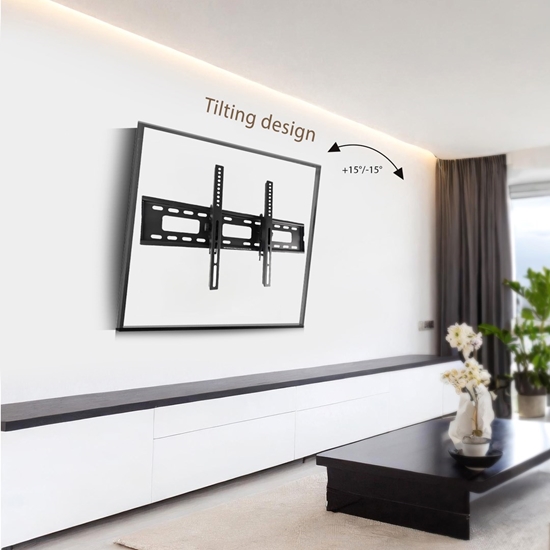 Picture of Maclean TV MC-421 Wall Mount Bracket 32"-90" VESA 600x400 80kg Tilting Universal Adjustable Spirit Level Accessories Flat Slim