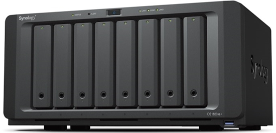 Picture of Synology DiskStation DS1823XS+ NAS/storage server Tower Ryzen Embedded V1780B 8 GB DDR4 0 TB DiskStation Manager Black