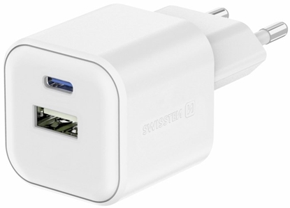 Изображение Swissten Travel Charger 12W USB-C / USB-A