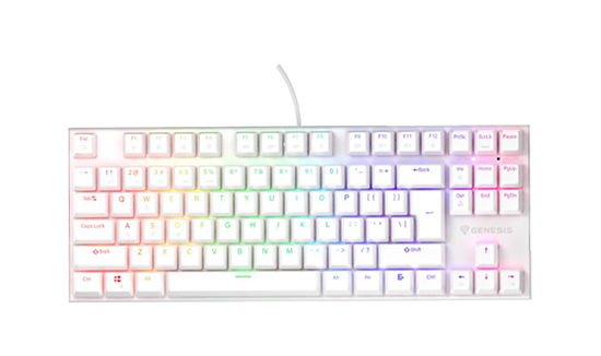 Изображение Klaviatūra Genesis Thor 303 TKL RGB white Outemu Peach Silent