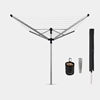 Picture of BRABANTIA rotējošs veļas žāvētājs, 50m, met.stipr+pārv+soma, Metallic Grey