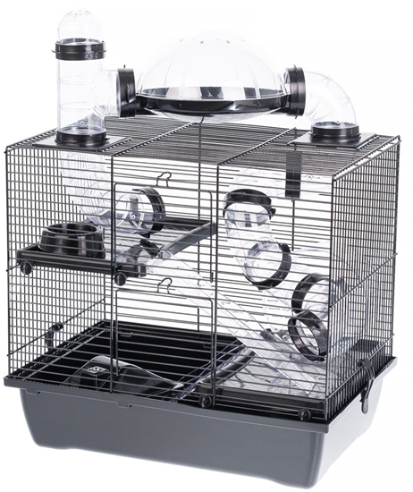 Picture of INTER-ZOO Rocky + Terrace black - cage for a hamster