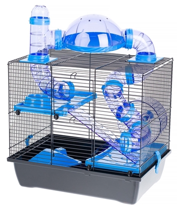 Picture of INTER-ZOO Rocky + Terrace blue - cage for a hamster