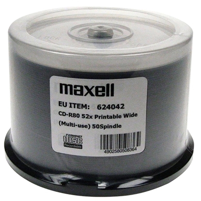 Picture of MAXELL CD-R 700MB 50 pcs. 52x80 min, spindel, CD-R for printing