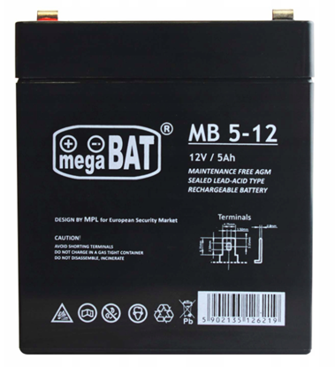 Picture of MegaBat MB 5-12 Battery for UPS