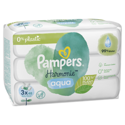 Attēls no Pampers mitrās salvetes Harmonie PF Aqua Baby 144 gab.
