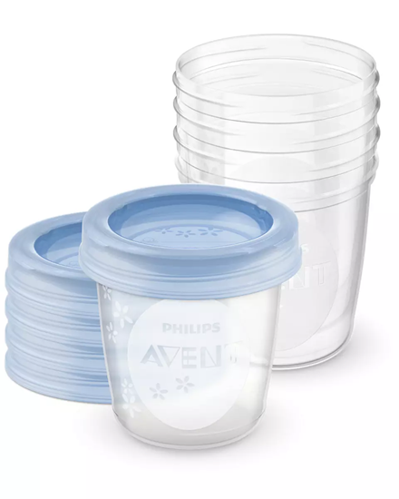 Picture of Philips Avent trauki ar vāciņiem krūts piena/ēdiena uzglabāšanai 180 ml (5gab)