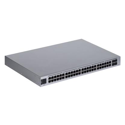 Picture of Ubiquiti UniFi USW-48-POE network switch Managed L2 Gigabit Ethernet (10/100/1000) Power over Ethernet (PoE) 1U Stainless steel