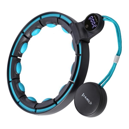 Attēls no Vingrošanas rinķis ar atsvaru un skaitītāju HHM17 HULA HOP BLACK/TURQUOISE MAGNETIC WITH WEIGHT + COUNTER HMS