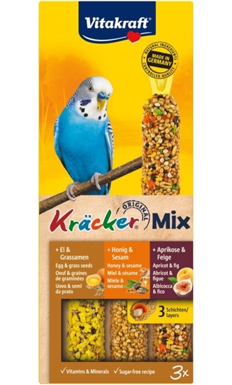 Picture of VITAKRAFT Kräcker Mix Egg, apricot, honey - treats for budgerigar - 3 pcs.