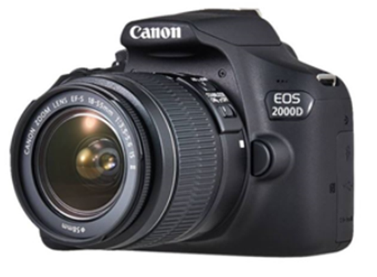 Picture of Canon EOS 2000D + EF-S 18-55mm f/3.5-5.6 III SLR Camera Kit 24.1 MP CMOS 6000 x 4000 pixels Black