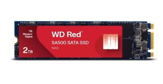 Picture of SSD|WESTERN DIGITAL|Red SA500|2TB|M.2|SATA 3.0|Write speed 530 MBytes/sec|Read speed 560 MBytes/sec|2.38mm|TBW 1300 TB|MTBF 2000000 hours|WDS200T1R0B