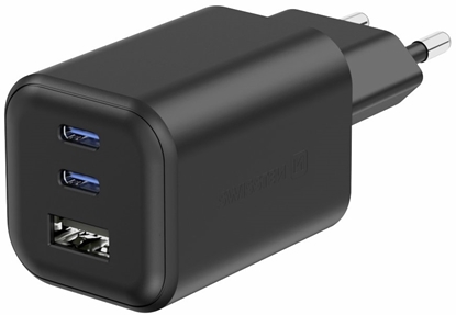 Изображение Swissten Travel Charger GaN 2x USB-C / PD USB-A / 18W QC / 65W