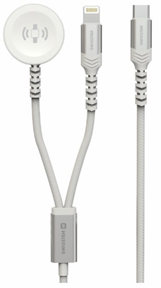 Attēls no Lādētājs Swissten 2in1 Apple Watch + Lightning 1.2m