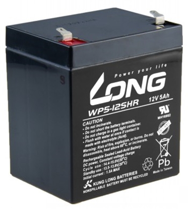 Attēls no LONG 12V 5AH LEAD-ACID BATTERY HIGHRATE F1 (WP5-12SHR F1)