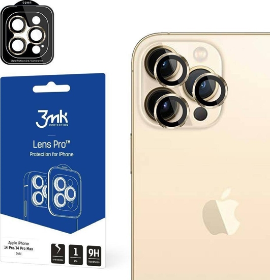 Picture of 3MK Szko hybrydowe na obiektyw aparatu 3MK Lens Protection Pro Apple iPhone 14 Pro/14 Pro Max zoty/gold