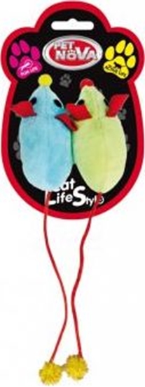 Picture of Aqua Nova PETNOVA ZESTAW 2 MYSZKI PLUSZ.8X4CM CAT-MOUSESET-BL-YL-4 4254