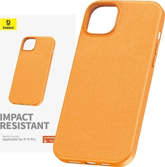 Picture of Baseus Phone Case for iPhone 15 ProMax Baseus Fauxther Series (Orange)