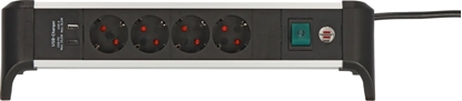 Изображение Brennenstuhl Steckdosenleiste ALU-Office-Line 4fach 1.8m USB