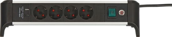 Изображение Brennenstuhl Steckdosenleiste ALU-Office-Line 4fach 1.8m USB