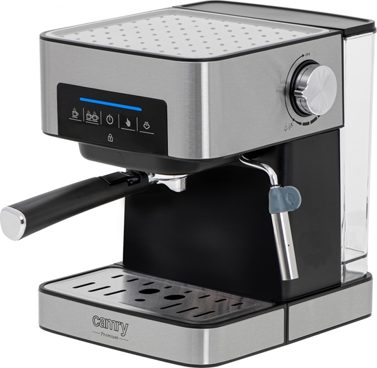 Picture of Camry Espresso and Cappuccino Coffee Machine CR 4410 Pump pressure 15 bar, Built-in milk frother, Drip, 850 W, Black/Stainless steel