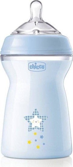 Изображение Chicco Butelka plastikowa 330 ml ze smoczkiem silikonowym 6m+ Niebieska