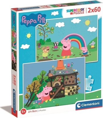 Изображение Clementoni CLE puzzle 2x60 SuperKolor winka Peppa 21622
