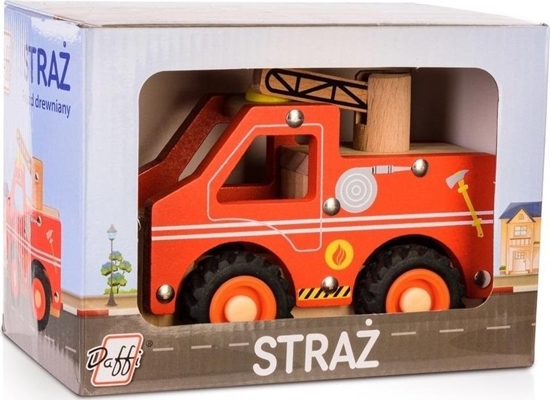 Picture of Daffi Drewniane auto z oponami - stra poarna