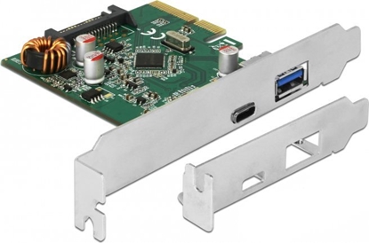 Picture of Delock PCI Express x4 Card to 1 x external USB Type-C™ female + 1 x external USB Type-A female SuperSpeed USB 10 Gbps