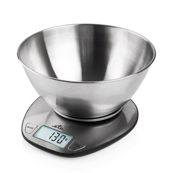 Picture of ETA Kitchen scale 677890000 Dori Maximum weight (capacity) 5 kg, Graduation 1 g, Display type LCD, Stainless steel