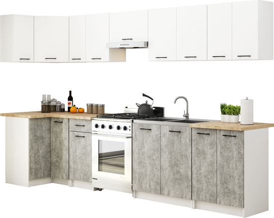 Picture of Fabryka Mebli Akord MEBLE KUCHENNE ZESTAW NARONY OLIWIA 3M BIAY-BETON