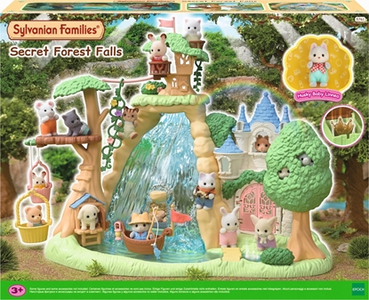 Attēls no Figurka Epoch Sylvanian Families - Wyspa z wodospadem Secret Forest + figurka pieska husky (5761)