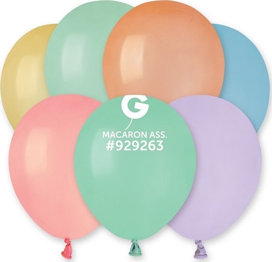 Picture of Gemar Balony makaroniki Rónokolorowe Mix, A50, 13 cm, 100 szt.