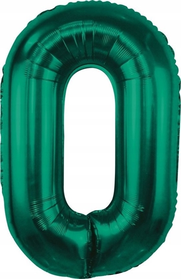 Picture of GoDan Balon foliowy B&C cyfra 0 ziele butelkowa 85cm