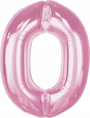 Изображение GoDan Balon foliowy cyfra 0 jasnoróowa Smart 92cm