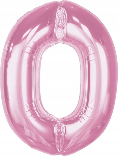 Изображение GoDan Balon foliowy cyfra 0 jasnoróowa Smart 92cm