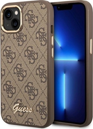 Attēls no Guess Etui do iPhone 14 6,1" brzowy/brown hard case 4G Vintage Gold Logo