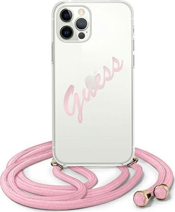 Attēls no Guess Etui Guess GUHCP12MCRTVSPI Apple iPhone 12/12 Pro róowy/pink hardcase Script Vintage