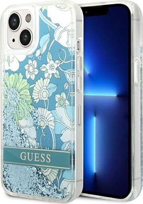 Attēls no Guess Etui Guess GUHCP14SLFLSN Apple iPhone 14 zielony/green hardcase Flower Liquid Glitter