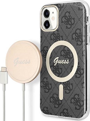 Attēls no Guess Guess Bundle Pack MagSafe 4G - Zestaw etui + adowarka MagSafe iPhone 11 (czarny/zoty)