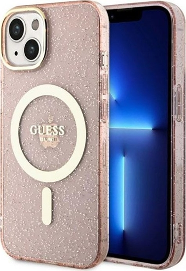 Изображение Guess Guess Glitter Gold MagSafe - Etui iPhone 14 Plus (Róowy)