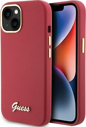 Attēls no Guess Guess GUHCP15SSMBSLM iPhone 15 6.1" magenta hardcase Silicone Script Metal Logo & Frame